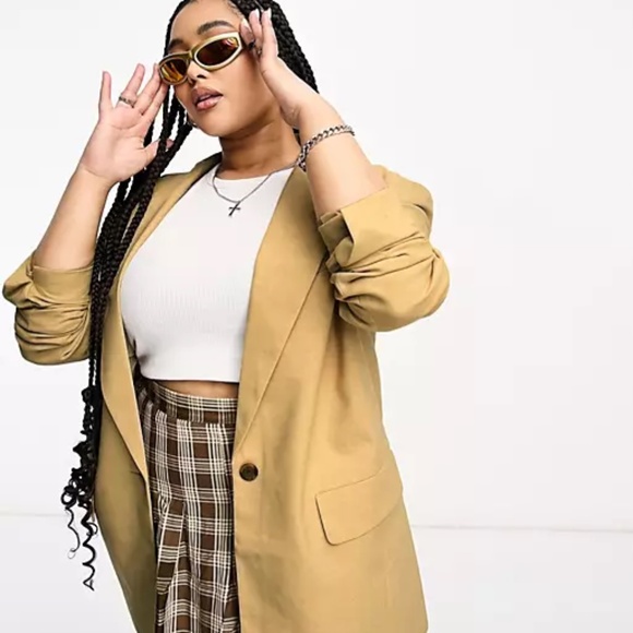 ASOS Curve Jackets & Blazers - ASOS DESIGN Curve Long Line Single Button Blazer Size 20 (US)